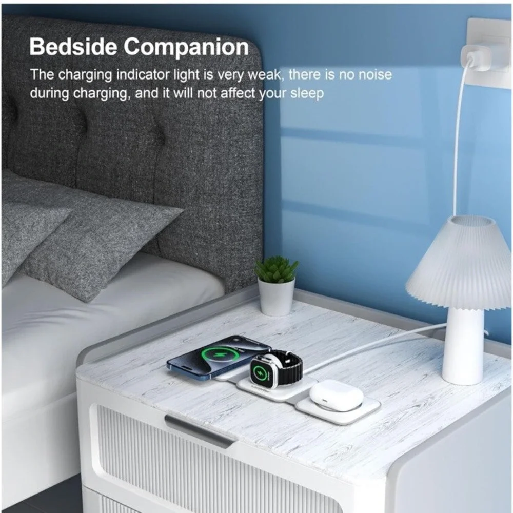 UCOMX Nano‎ 3 in 1 Wireless Charger for iPhone,Magnetic Foldable 3 in 1 Charging
